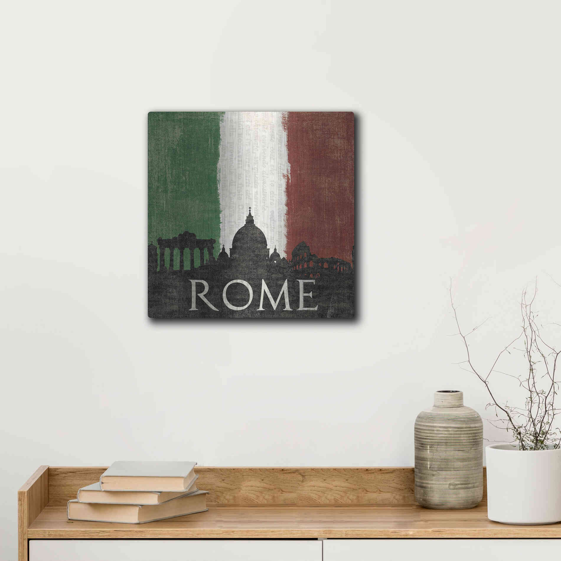 Luxe Metal Art 'Rome' by Moira Hershey, Metal Wall Art,12x12