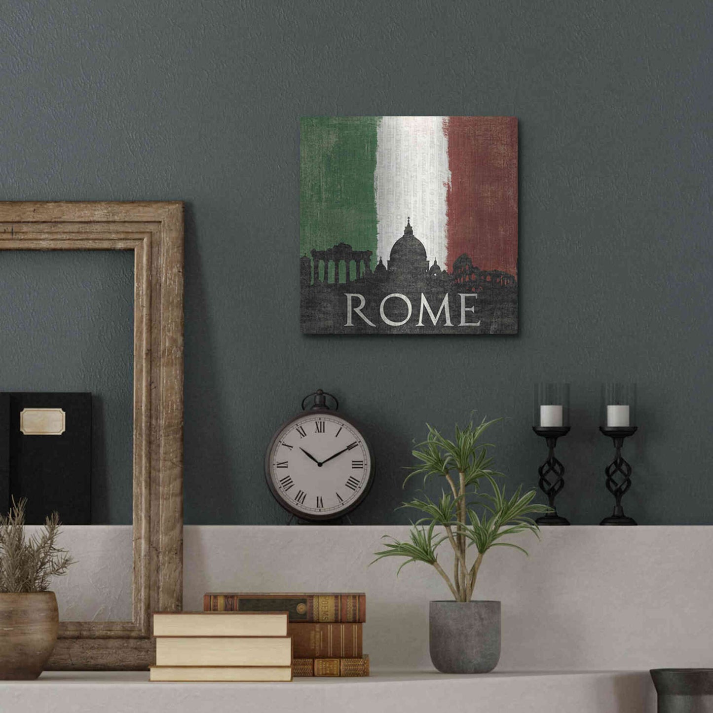 Luxe Metal Art 'Rome' by Moira Hershey, Metal Wall Art,12x12