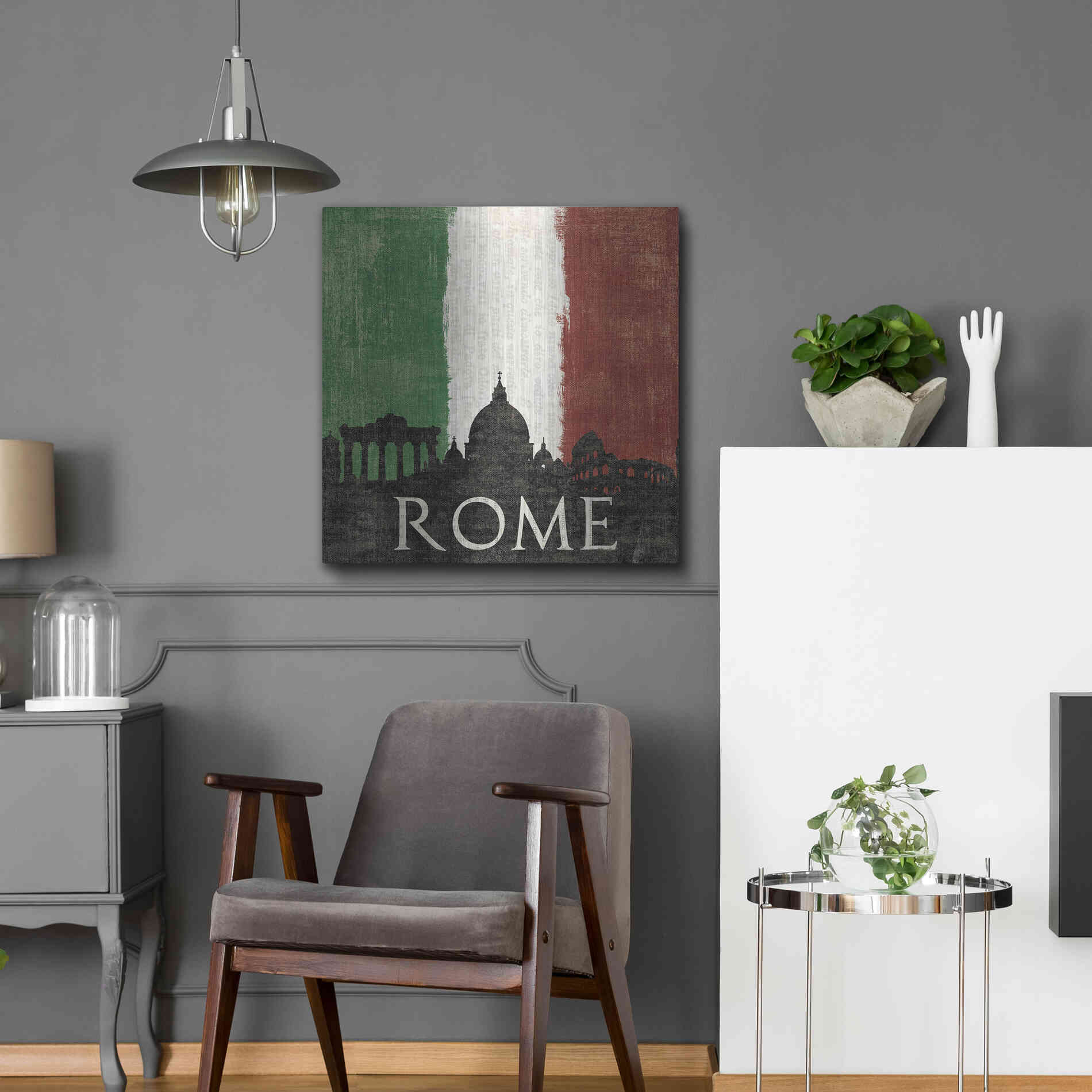 Luxe Metal Art 'Rome' by Moira Hershey, Metal Wall Art,24x24