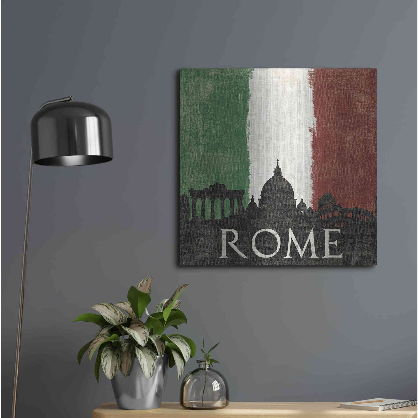 Luxe Metal Art 'Rome' by Moira Hershey, Metal Wall Art,24x24