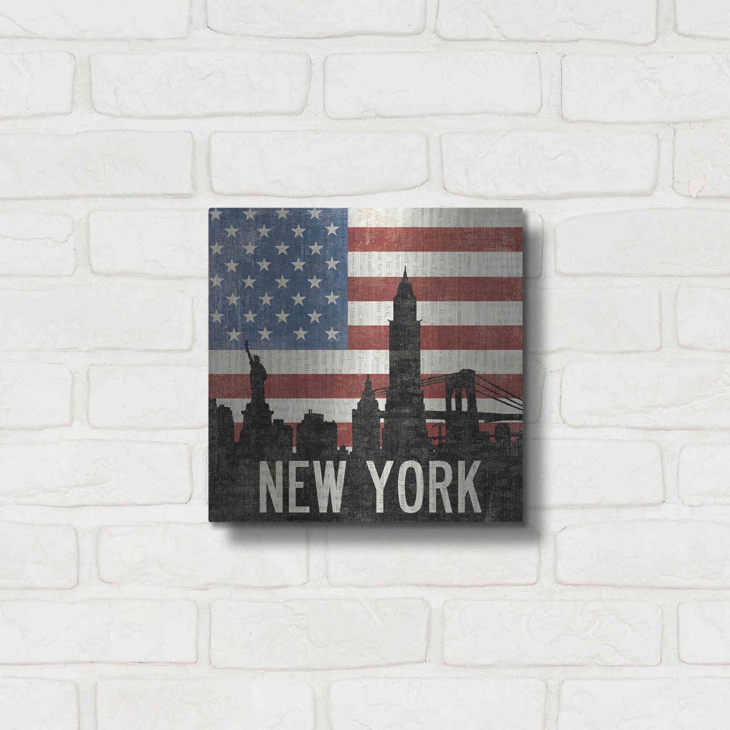 Luxe Metal Art 'New York' by Moira Hershey, Metal Wall Art,12x12