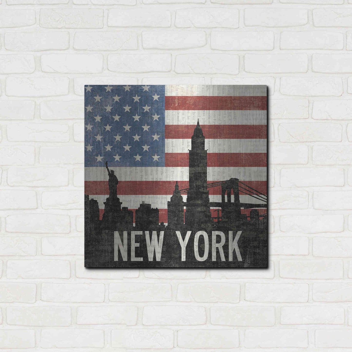 Luxe Metal Art 'New York' by Moira Hershey, Metal Wall Art,24x24