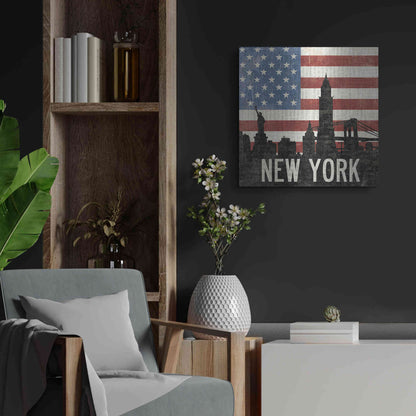 Luxe Metal Art 'New York' by Moira Hershey, Metal Wall Art,24x24