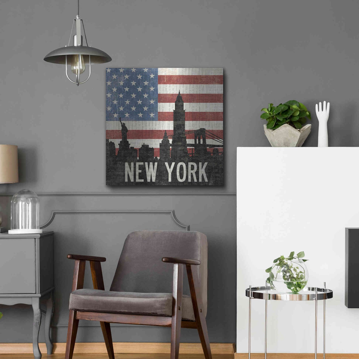 Luxe Metal Art 'New York' by Moira Hershey, Metal Wall Art,24x24