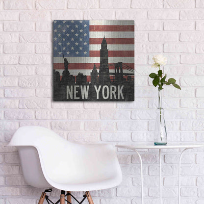 Luxe Metal Art 'New York' by Moira Hershey, Metal Wall Art,24x24