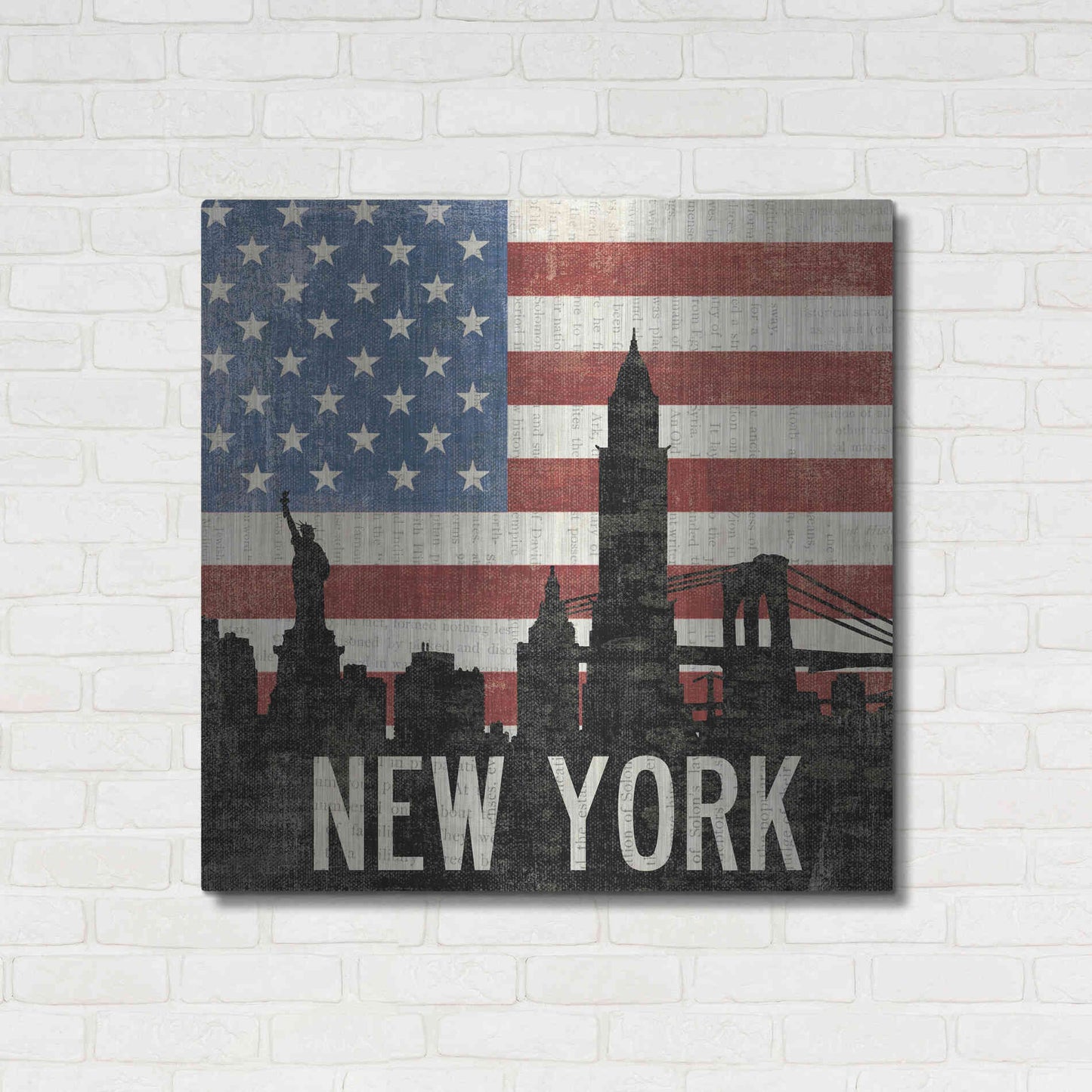 Luxe Metal Art 'New York' by Moira Hershey, Metal Wall Art,36x36