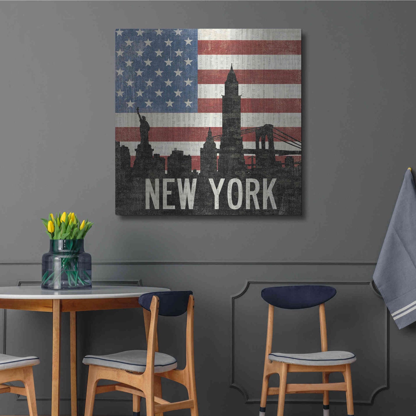 Luxe Metal Art 'New York' by Moira Hershey, Metal Wall Art,36x36