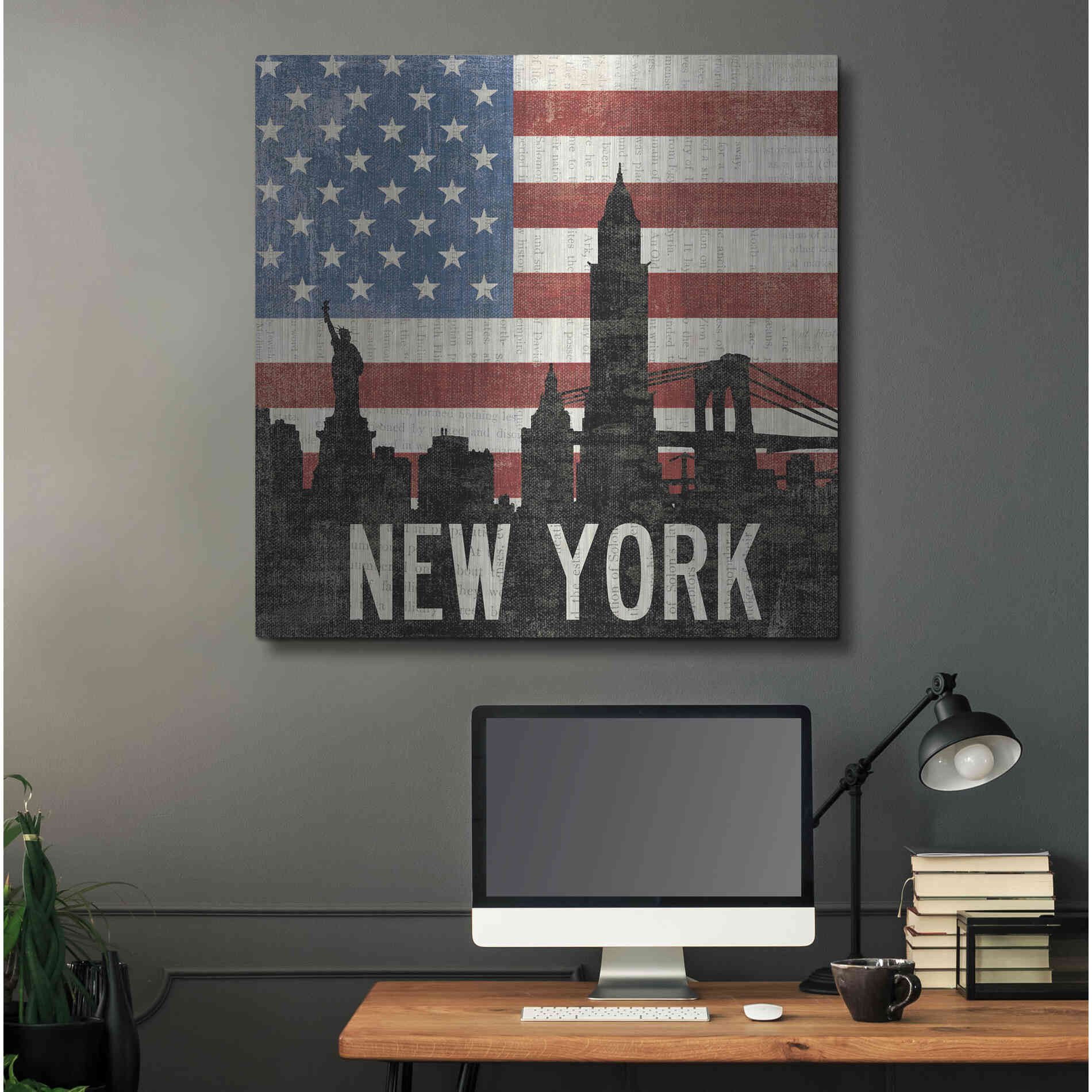 Luxe Metal Art 'New York' by Moira Hershey, Metal Wall Art,36x36