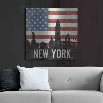 Luxe Metal Art 'New York' by Moira Hershey, Metal Wall Art,36x36