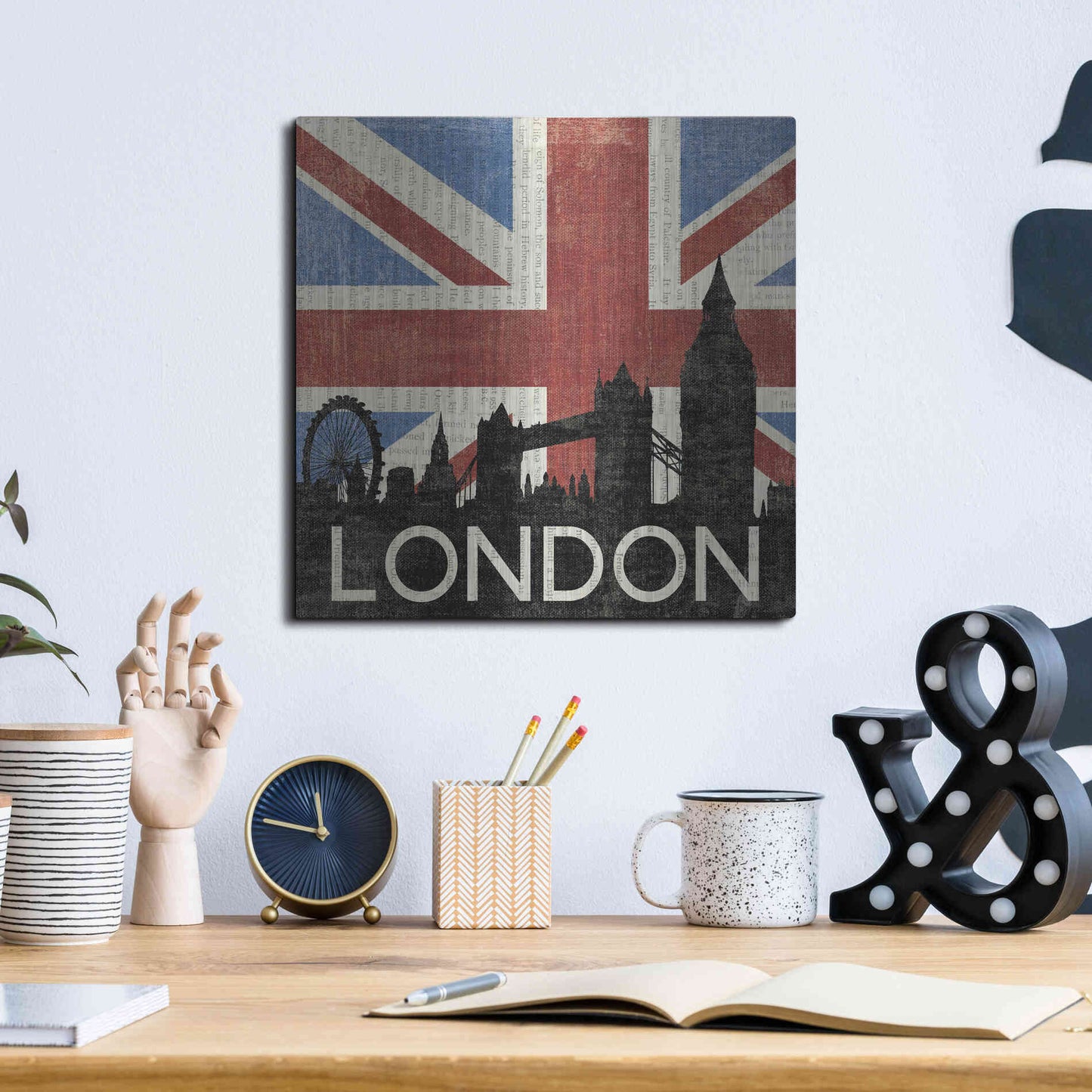 Luxe Metal Art 'London ' by Moira Hershey, Metal Wall Art,12x12