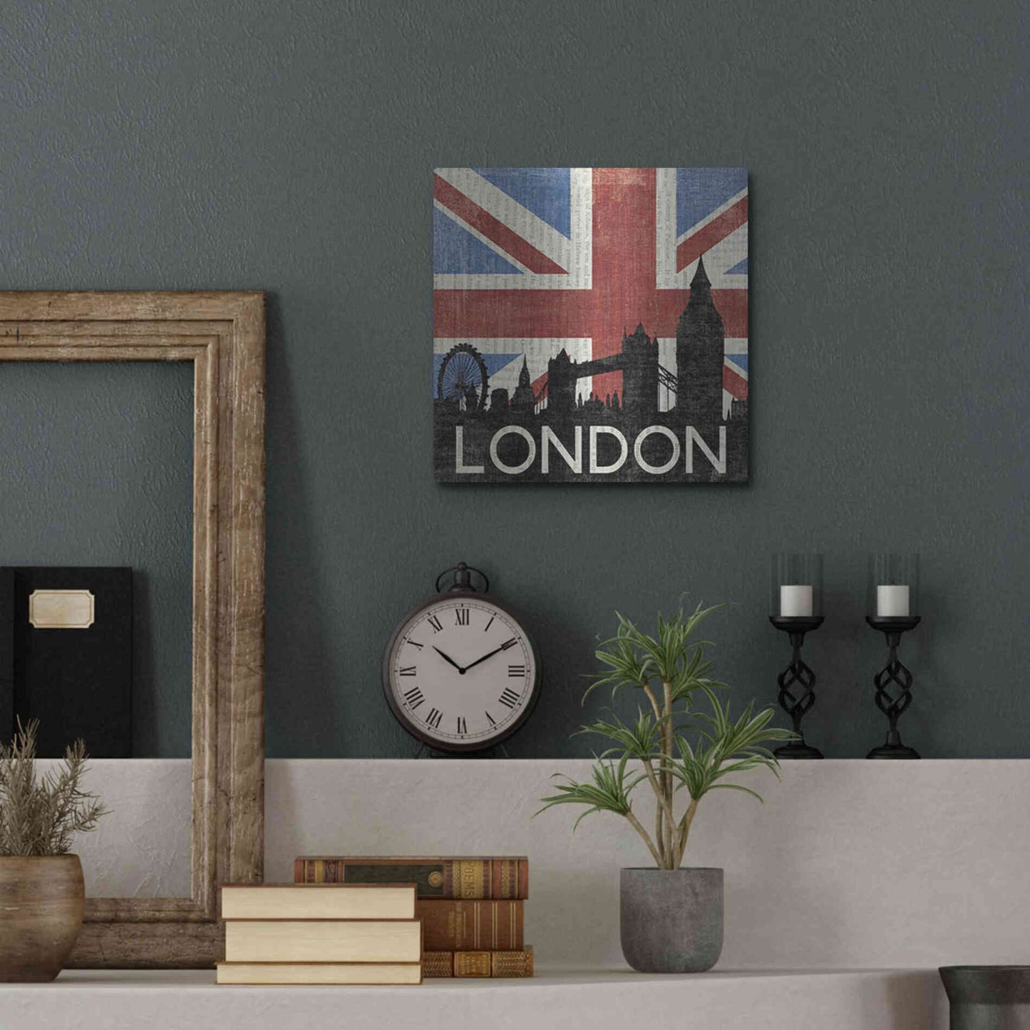 Luxe Metal Art 'London ' by Moira Hershey, Metal Wall Art,12x12