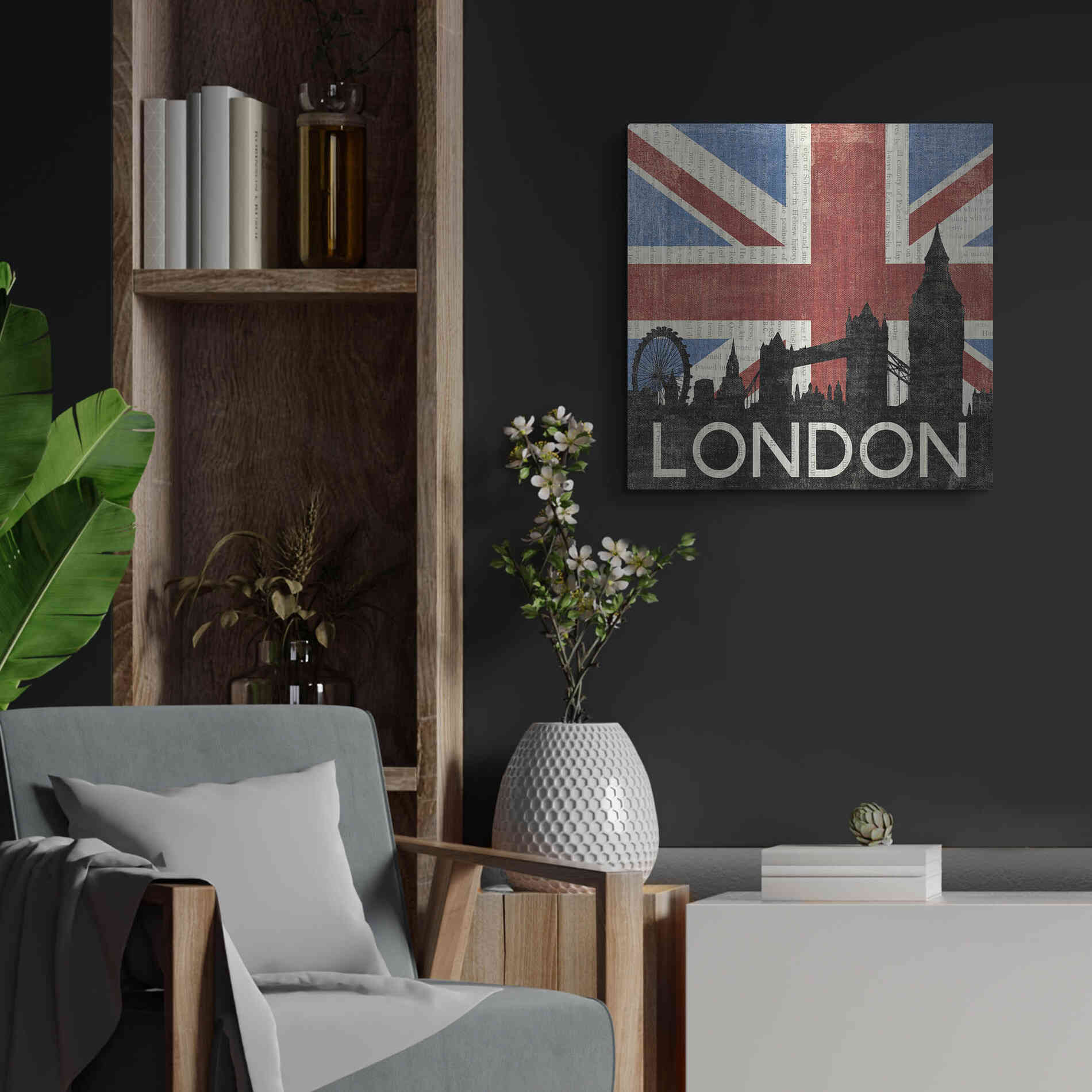 Luxe Metal Art 'London ' by Moira Hershey, Metal Wall Art,24x24