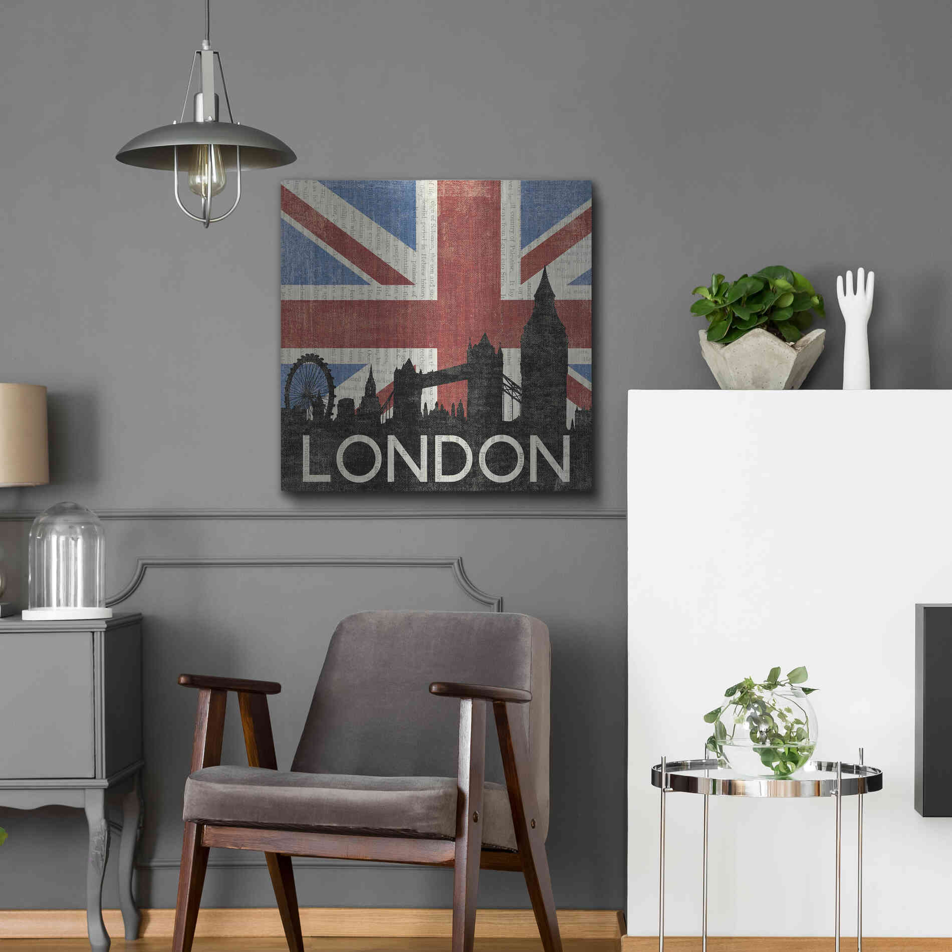 Luxe Metal Art 'London ' by Moira Hershey, Metal Wall Art,24x24