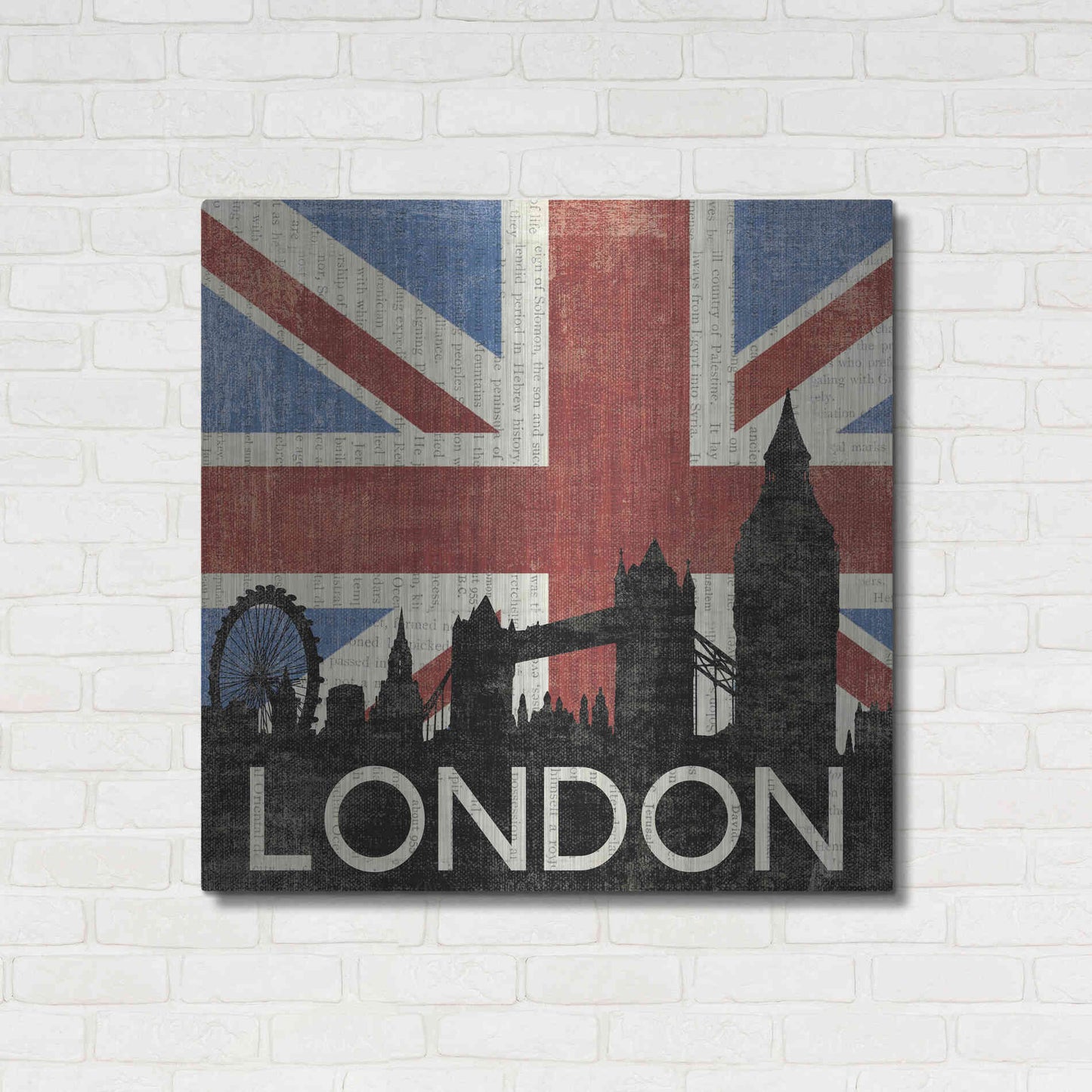 Luxe Metal Art 'London ' by Moira Hershey, Metal Wall Art,36x36