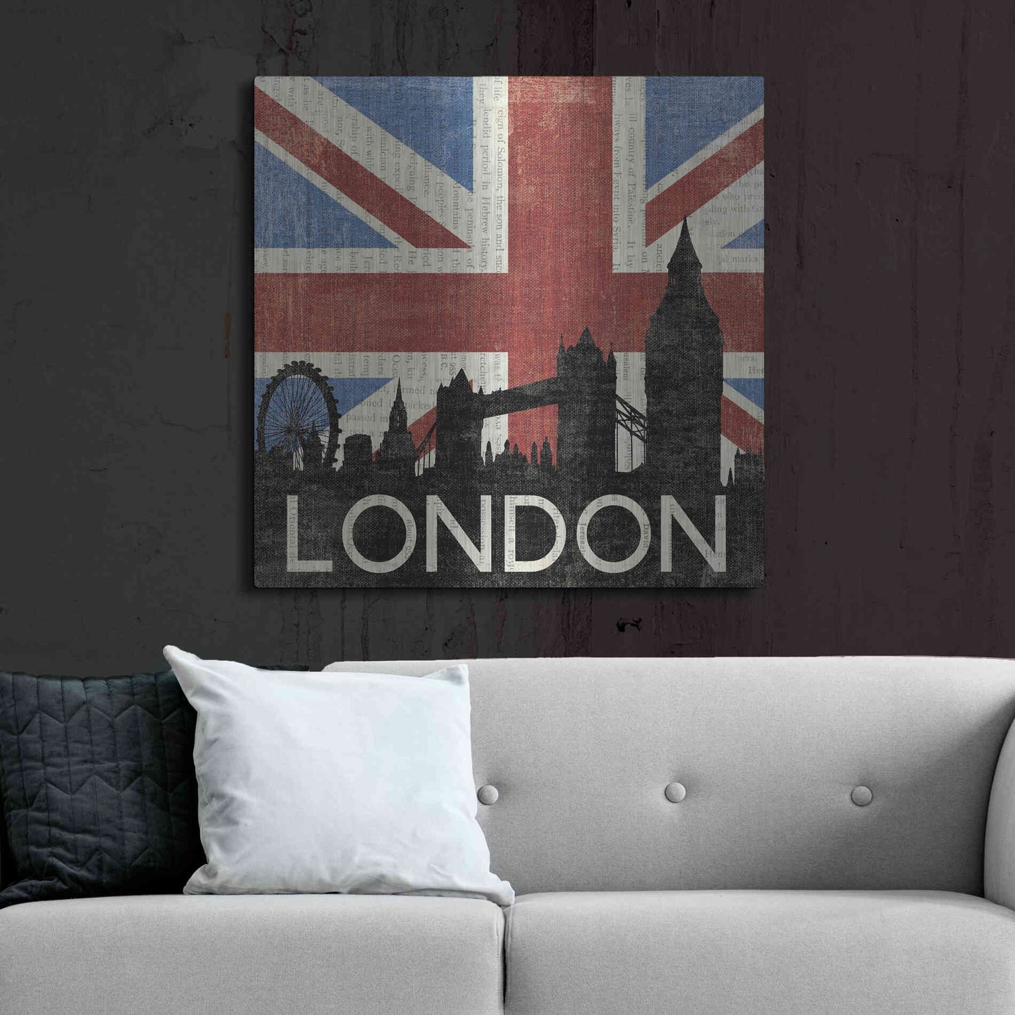 Luxe Metal Art 'London ' by Moira Hershey, Metal Wall Art,36x36