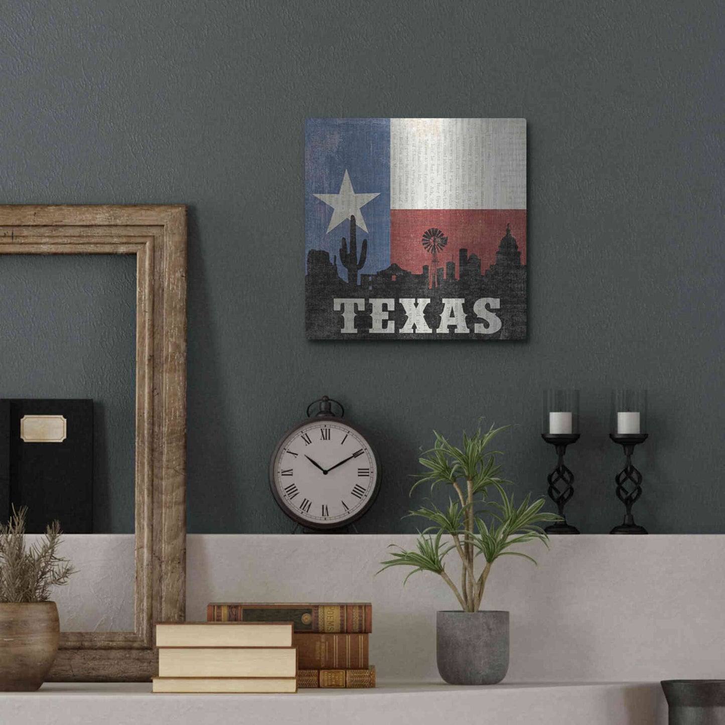 Luxe Metal Art 'Texas' by Moira Hershey, Metal Wall Art,12x12