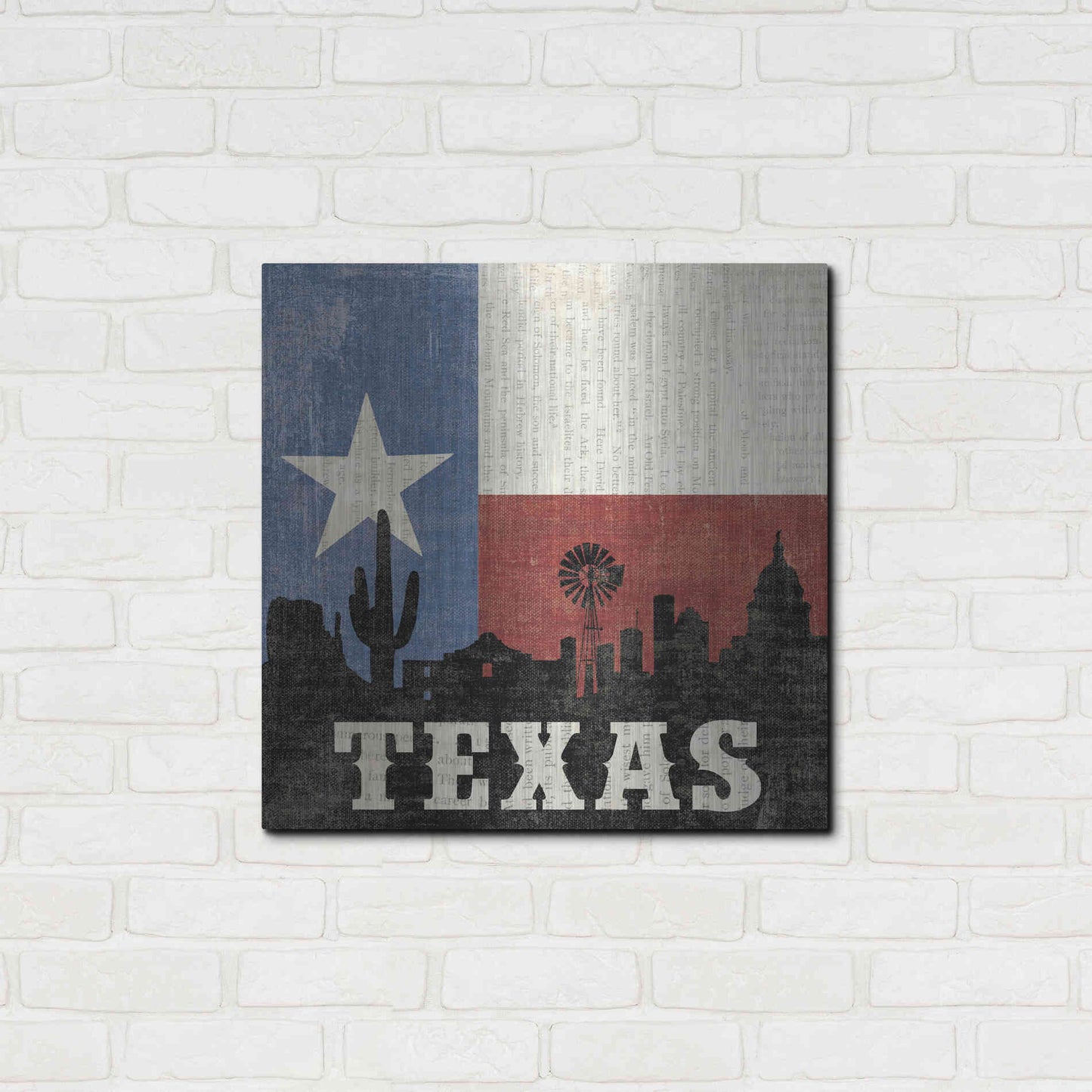 Luxe Metal Art 'Texas' by Moira Hershey, Metal Wall Art,24x24