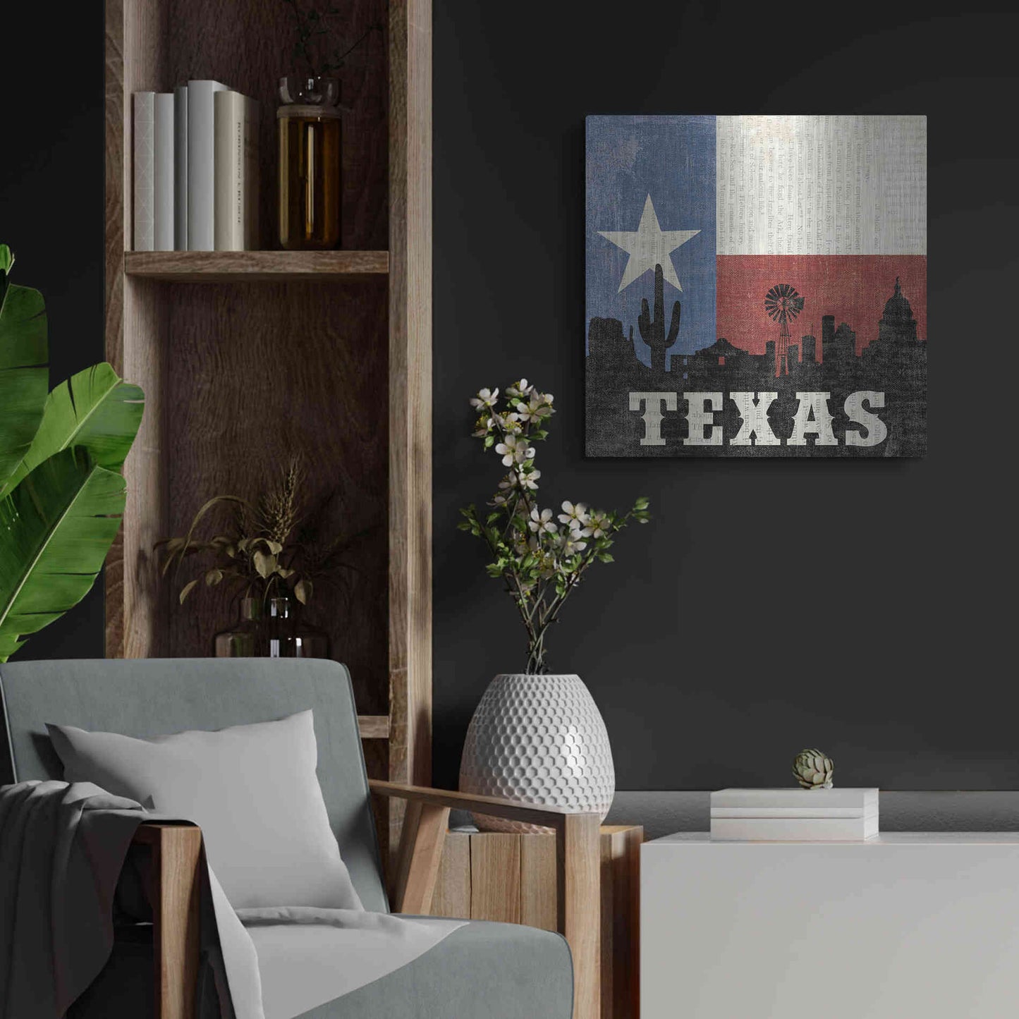 Luxe Metal Art 'Texas' by Moira Hershey, Metal Wall Art,24x24