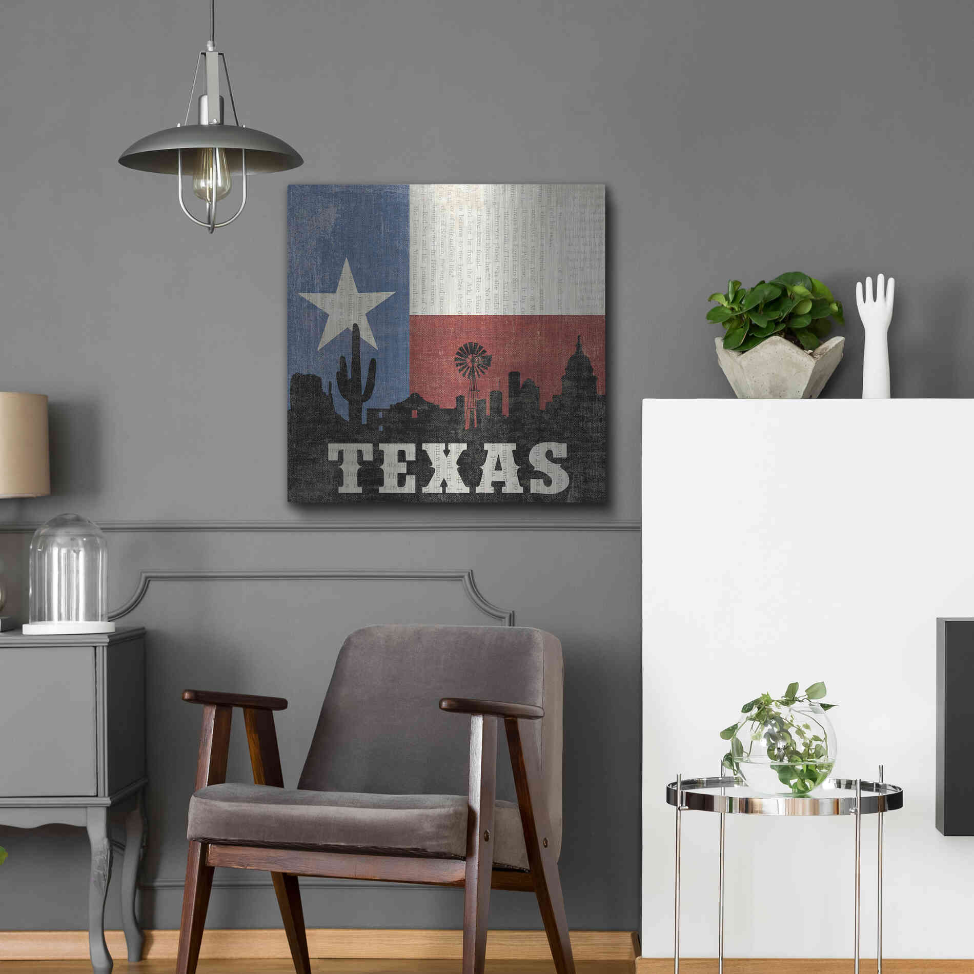 Luxe Metal Art 'Texas' by Moira Hershey, Metal Wall Art,24x24