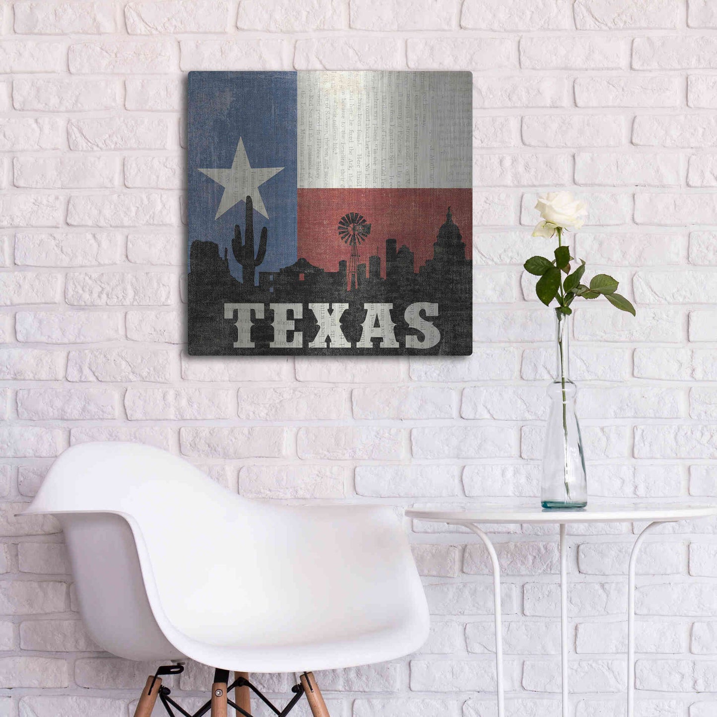 Luxe Metal Art 'Texas' by Moira Hershey, Metal Wall Art,24x24