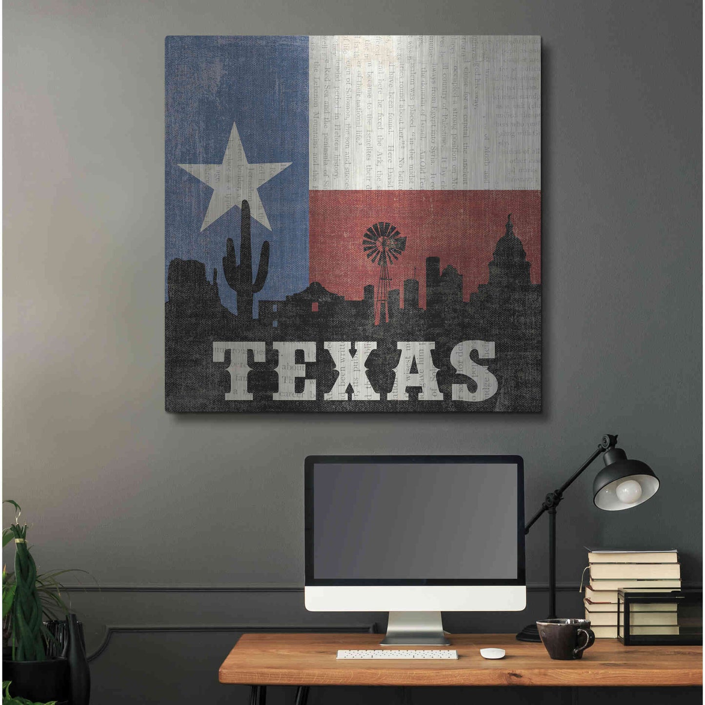 Luxe Metal Art 'Texas' by Moira Hershey, Metal Wall Art,36x36