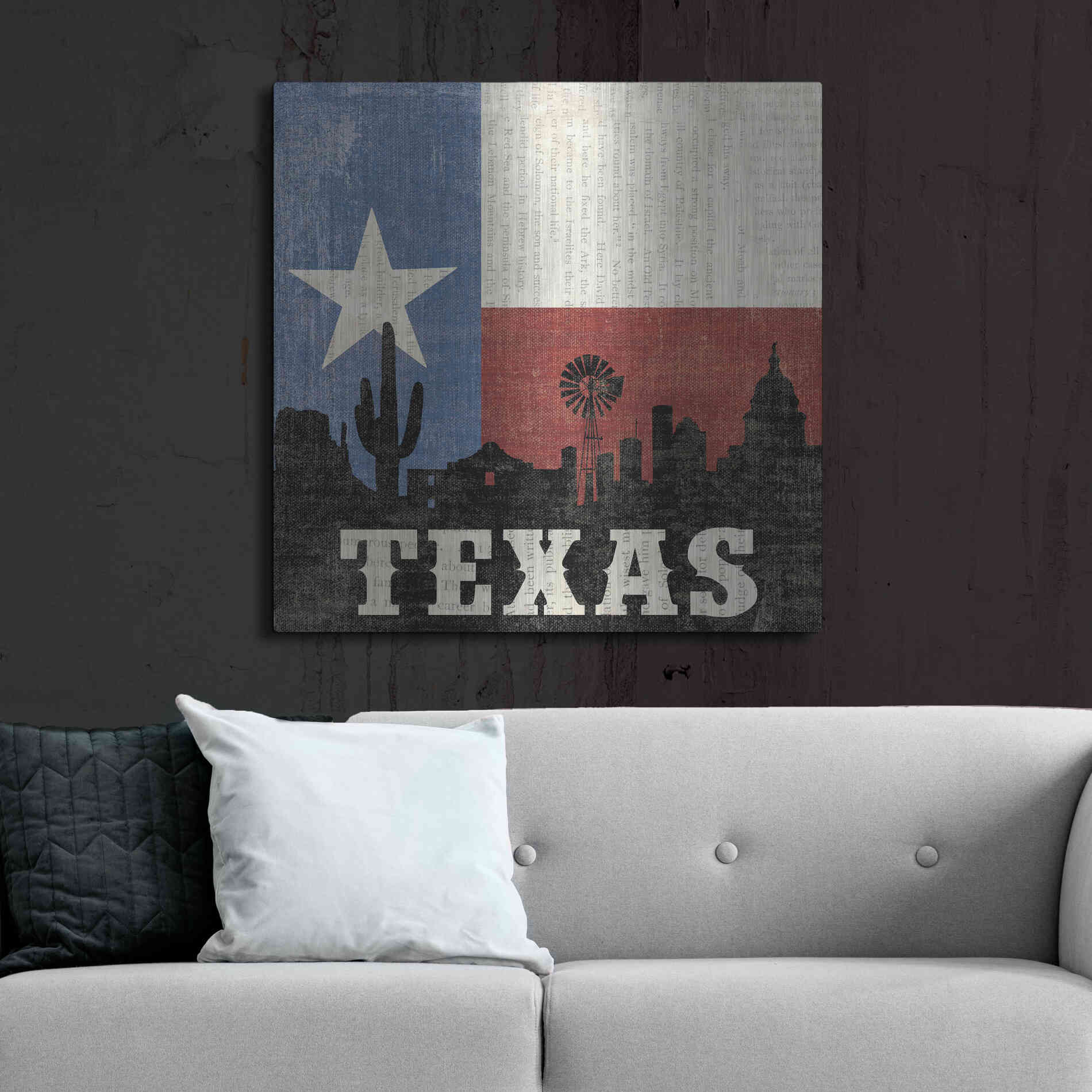 Luxe Metal Art 'Texas' by Moira Hershey, Metal Wall Art,36x36