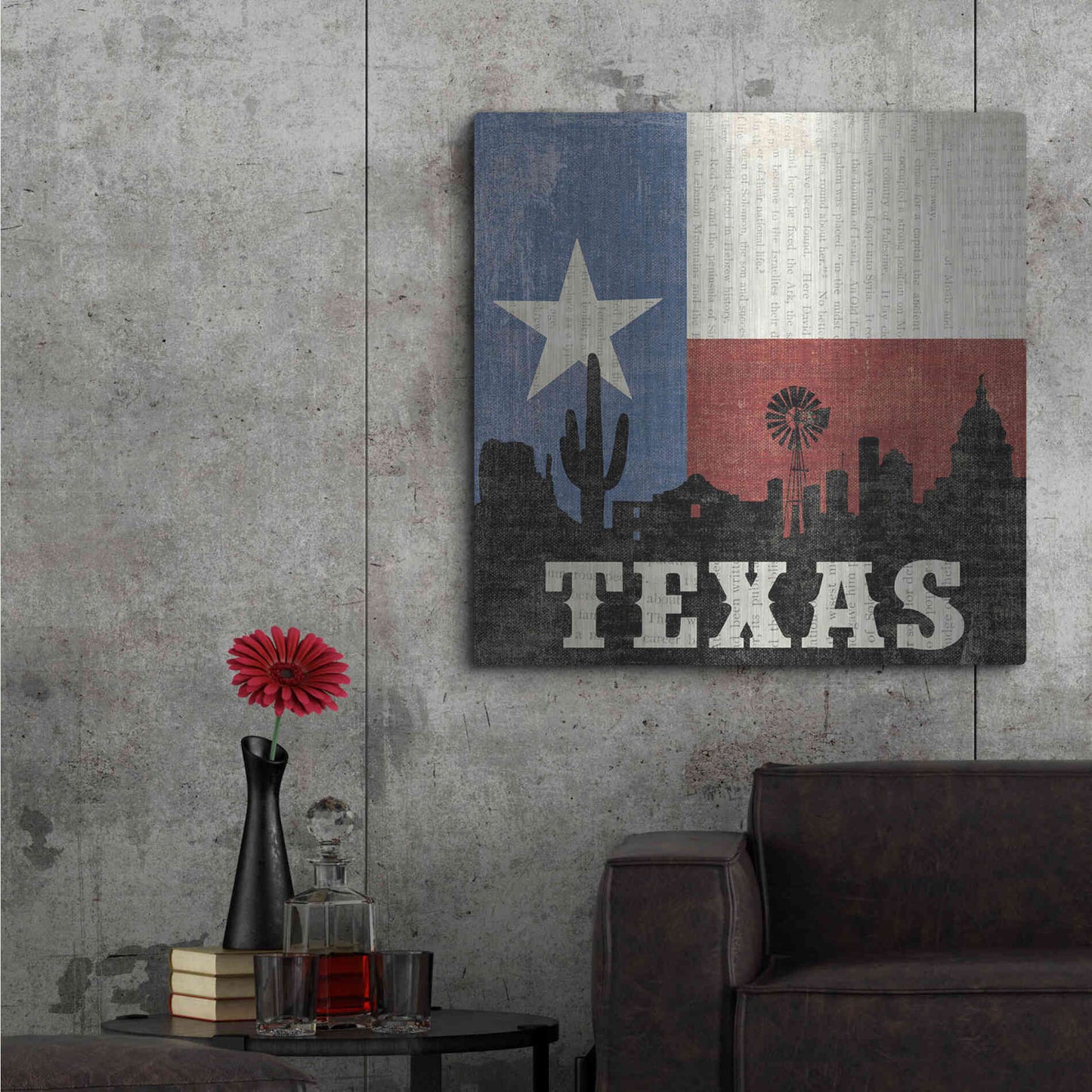 Luxe Metal Art 'Texas' by Moira Hershey, Metal Wall Art,36x36