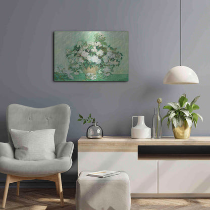 Luxe Metal Art 'Roses' by Vincent Van Gogh, Metal Wall Art,24x16
