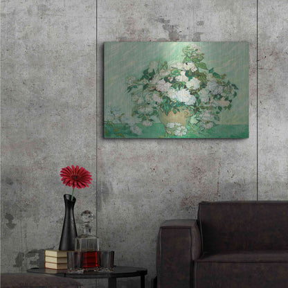 Luxe Metal Art 'Roses' by Vincent Van Gogh, Metal Wall Art,36x24
