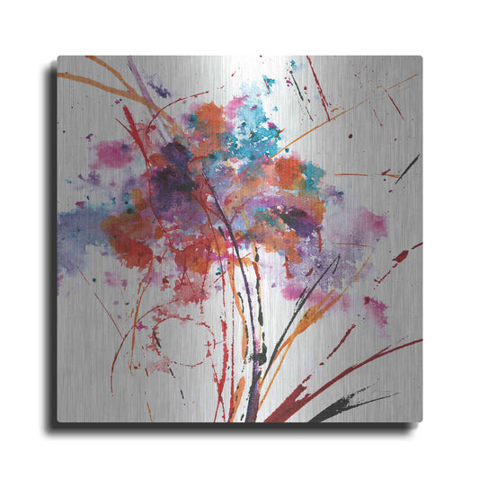 Luxe Metal Art 'Floral Explosion I on White' by Jan Griggs, Metal Wall Art