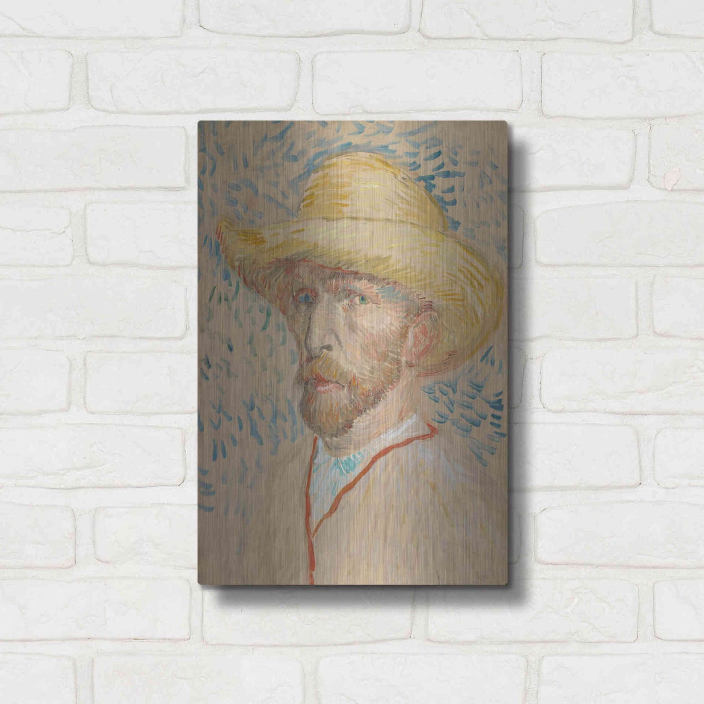 Luxe Metal Art 'Zelfportret Selfportrait' by Vincent Van Gogh, Metal Wall Art,12x16