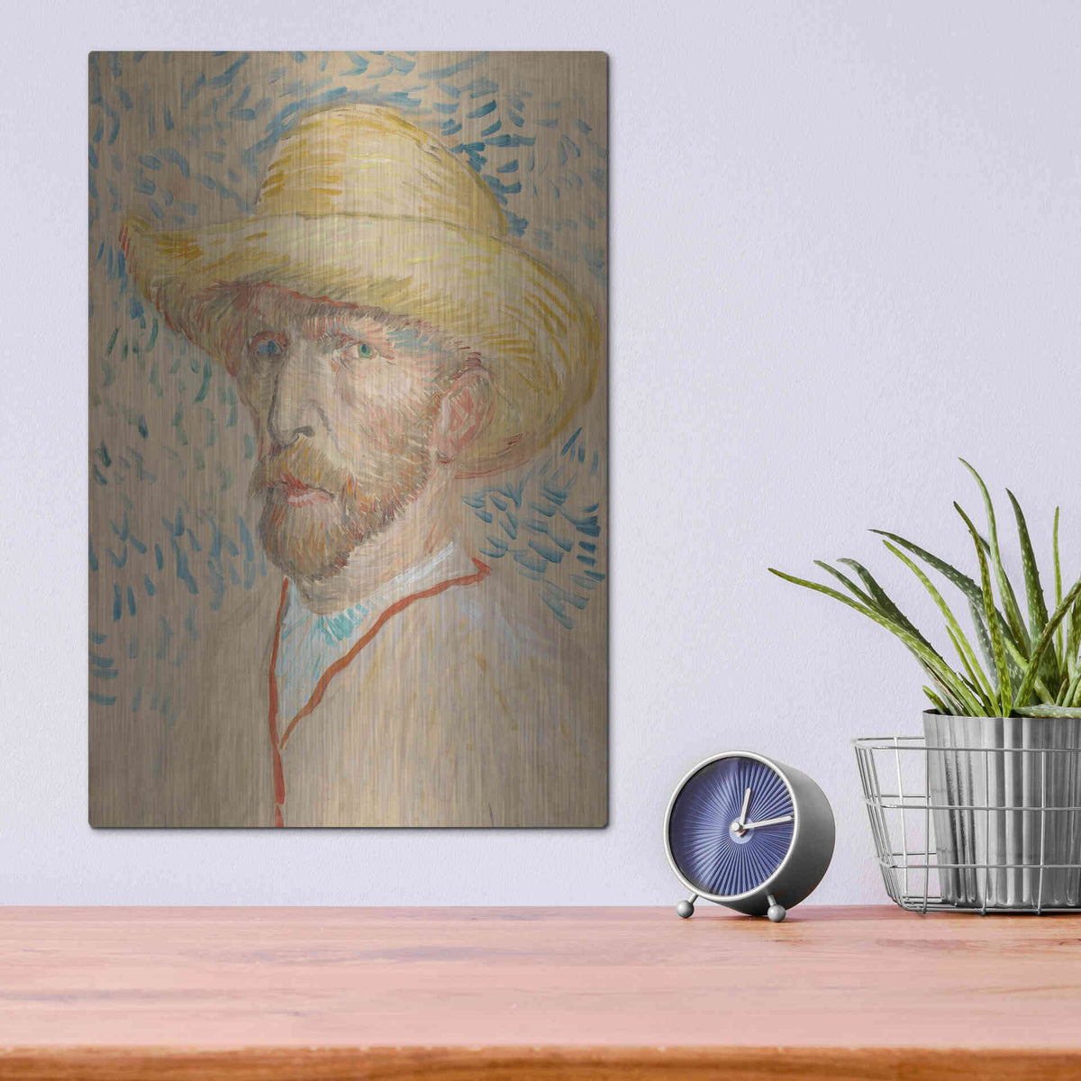 Luxe Metal Art 'Zelfportret Selfportrait' by Vincent Van Gogh, Metal Wall Art,12x16