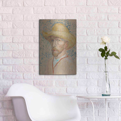 Luxe Metal Art 'Zelfportret Selfportrait' by Vincent Van Gogh, Metal Wall Art,16x24