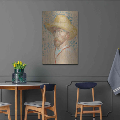 Luxe Metal Art 'Zelfportret Selfportrait' by Vincent Van Gogh, Metal Wall Art,24x36