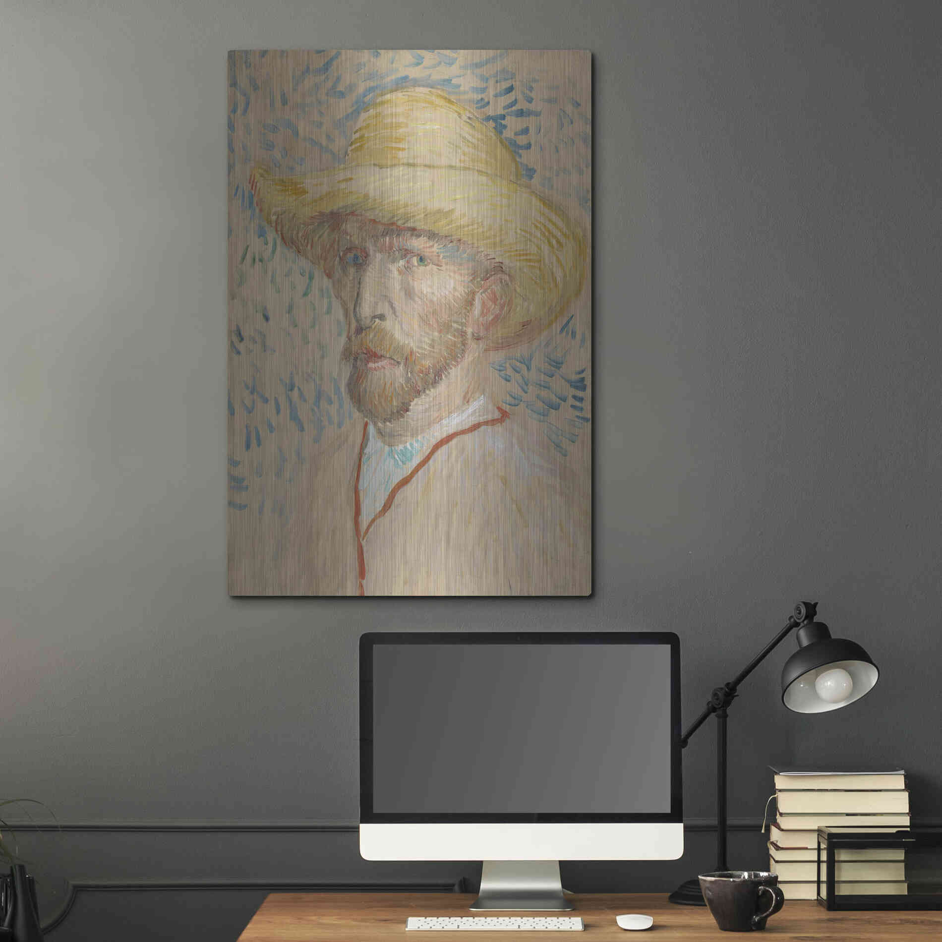 Luxe Metal Art 'Zelfportret Selfportrait' by Vincent Van Gogh, Metal Wall Art,24x36