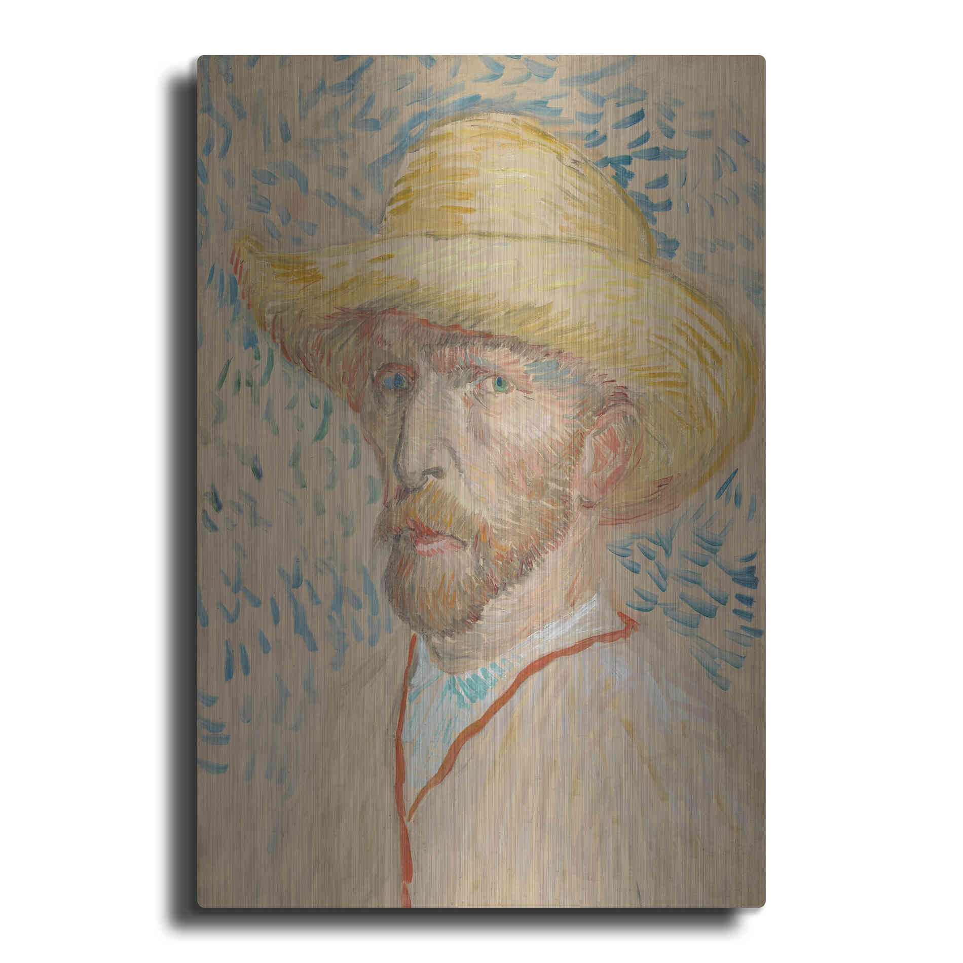 Luxe Metal Art 'Zelfportret Selfportrait' by Vincent Van Gogh, Metal Wall Art