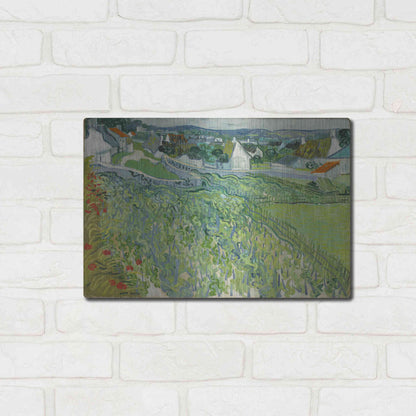 Luxe Metal Art 'Vineyards At Auvers' by Vincent Van Gogh, Metal Wall Art,16x12