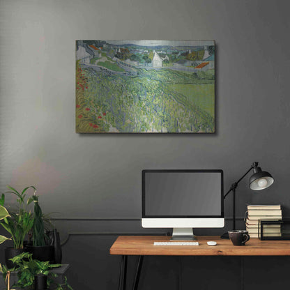 Luxe Metal Art 'Vineyards At Auvers' by Vincent Van Gogh, Metal Wall Art,36x24