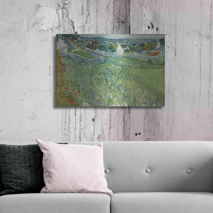Luxe Metal Art 'Vineyards At Auvers' by Vincent Van Gogh, Metal Wall Art,36x24