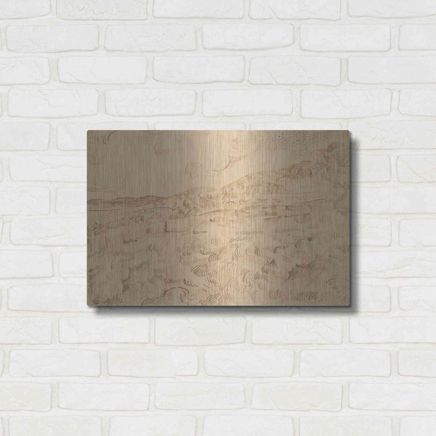 Luxe Metal Art 'The Enclosed Wheatfield After A Storm' by Vincent Van Gogh, Metal Wall Art,24x16