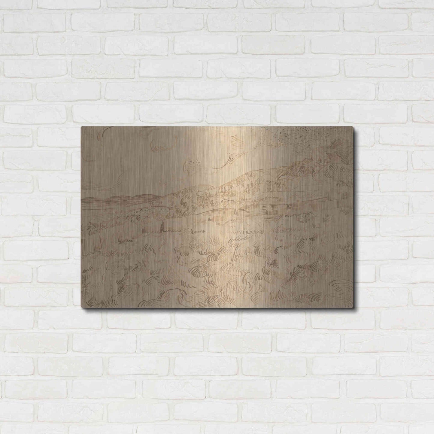 Luxe Metal Art 'The Enclosed Wheatfield After A Storm' by Vincent Van Gogh, Metal Wall Art,36x24