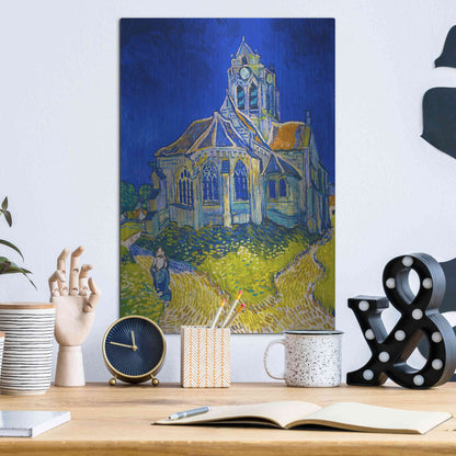 Luxe Metal Art 'The Church In Auvers-Sur-Oise, View From The Chevet' by Vincent Van Gogh, Metal Wall Art,12x16