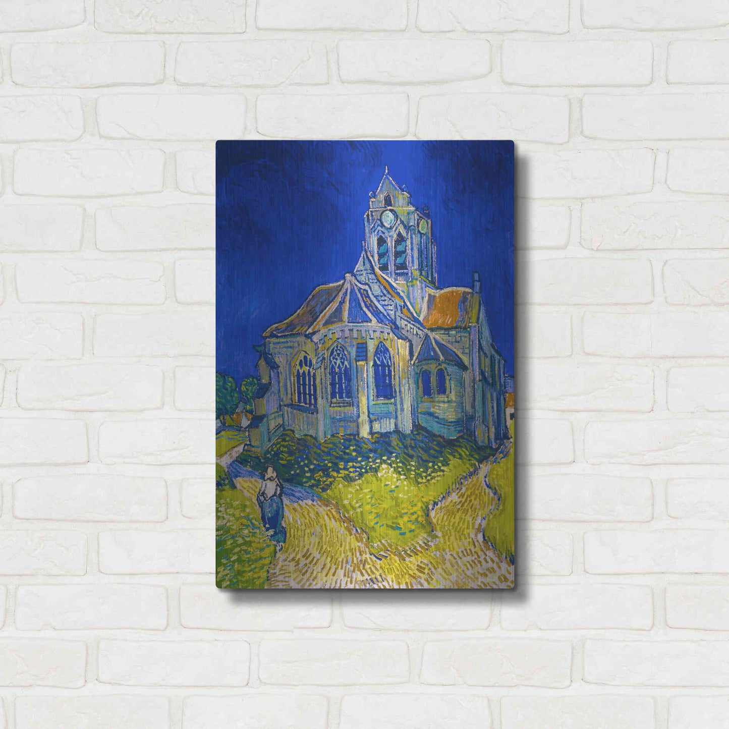 Luxe Metal Art 'The Church In Auvers-Sur-Oise, View From The Chevet' by Vincent Van Gogh, Metal Wall Art,16x24