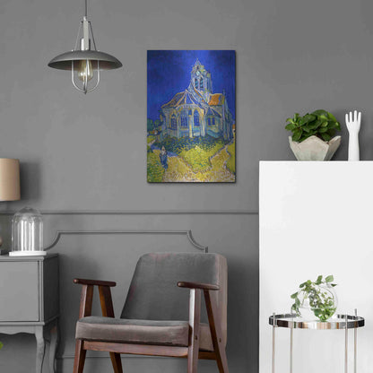 Luxe Metal Art 'The Church In Auvers-Sur-Oise, View From The Chevet' by Vincent Van Gogh, Metal Wall Art,16x24