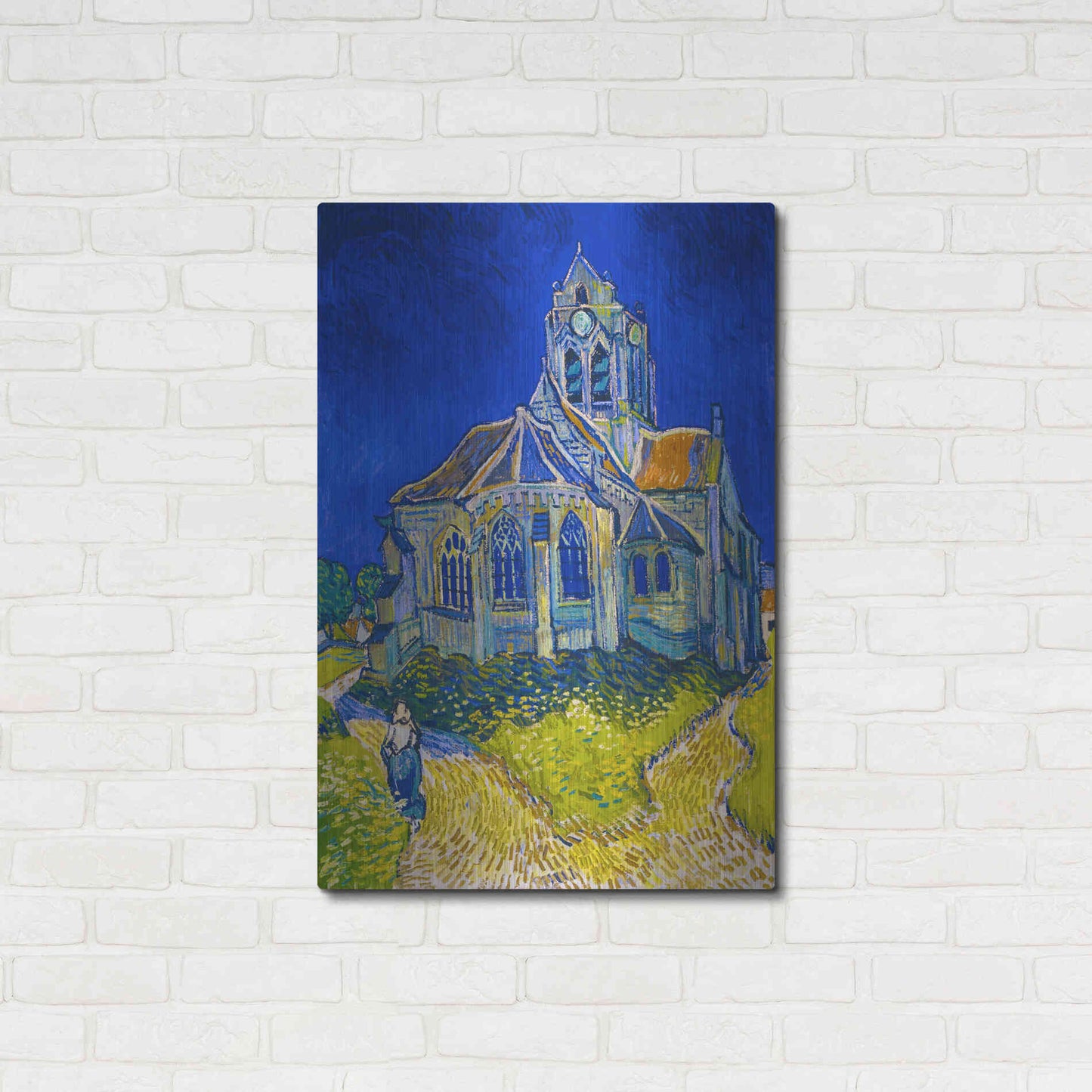 Luxe Metal Art 'The Church In Auvers-Sur-Oise, View From The Chevet' by Vincent Van Gogh, Metal Wall Art,24x36