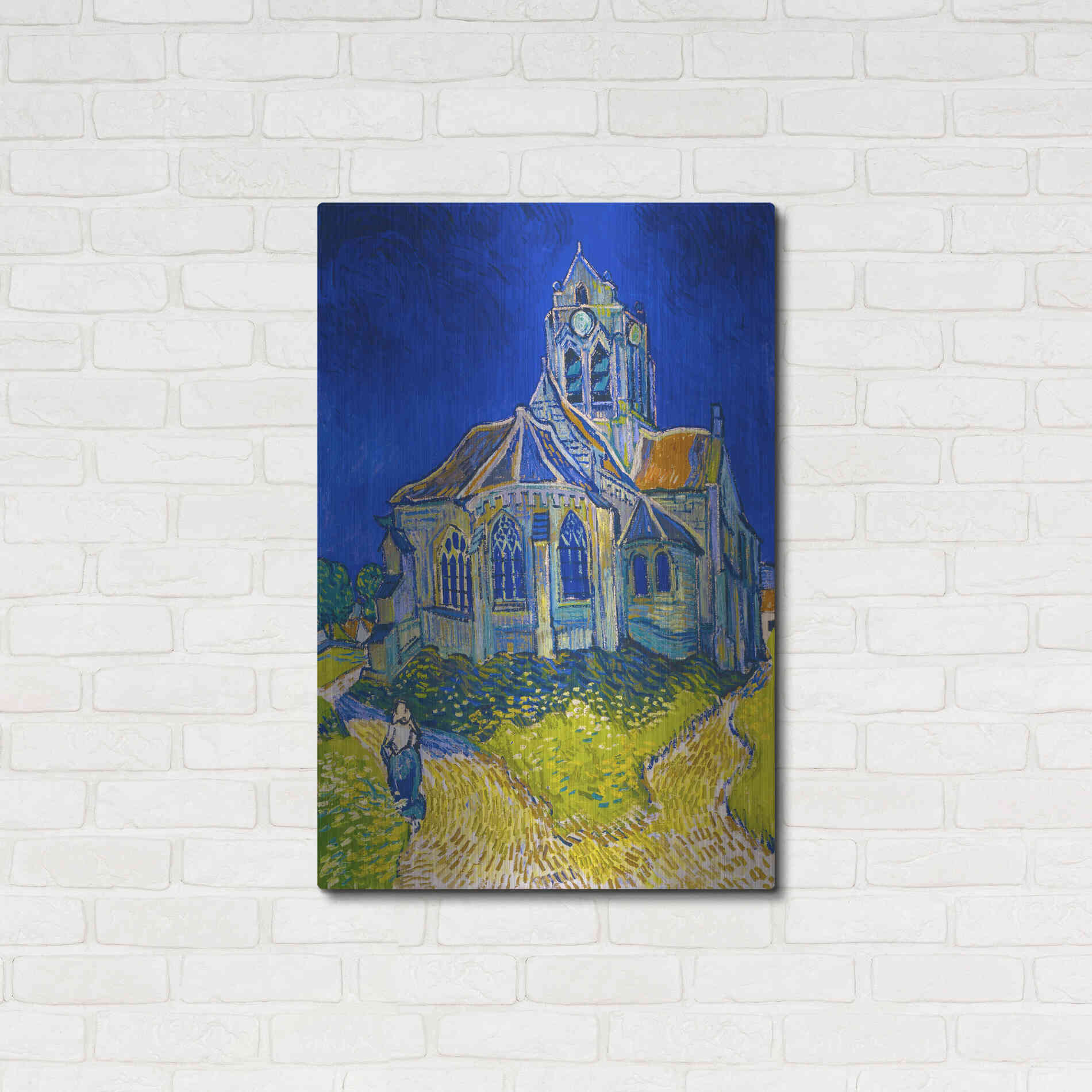 Luxe Metal Art 'The Church In Auvers-Sur-Oise, View From The Chevet' by Vincent Van Gogh, Metal Wall Art,24x36