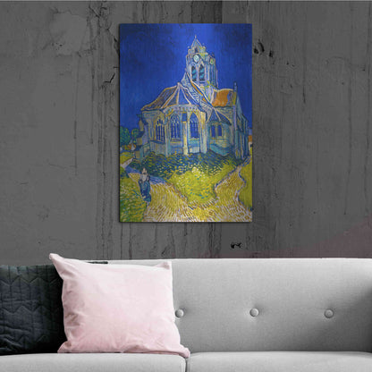 Luxe Metal Art 'The Church In Auvers-Sur-Oise, View From The Chevet' by Vincent Van Gogh, Metal Wall Art,24x36