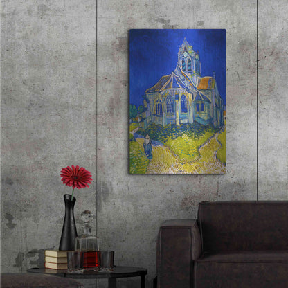 Luxe Metal Art 'The Church In Auvers-Sur-Oise, View From The Chevet' by Vincent Van Gogh, Metal Wall Art,24x36