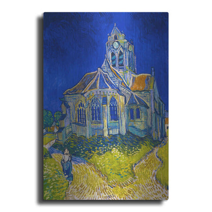 Luxe Metal Art 'The Church In Auvers-Sur-Oise, View From The Chevet' by Vincent Van Gogh, Metal Wall Art