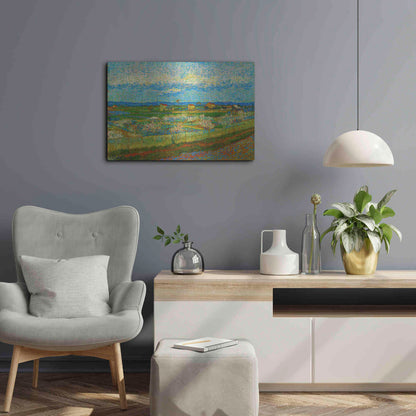 Luxe Metal Art 'Peach Trees In Blossom' by Vincent Van Gogh, Metal Wall Art,24x16